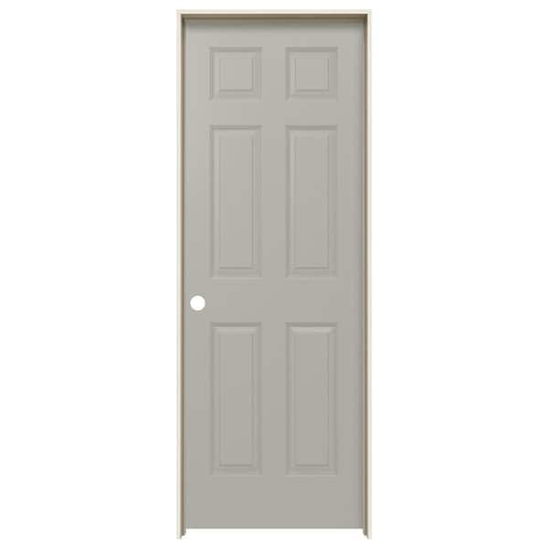 JELD-WEN 28 in. x 80 in. Colonist Vanilla Painted Right-Hand Smooth Solid Core Molded Composite MDF Single Prehung Interior Door