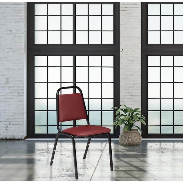 9100 Series Pleasant Burgundy Vinyl Upholstered Banquet Chair (4-Pack)