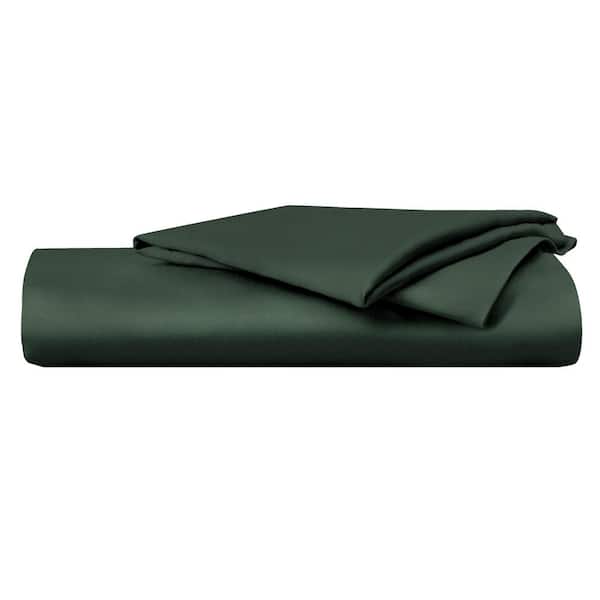 Delara Delara 3-Piece Set Forest Green Solid 100% Eucalyptus Lyocell Tencel, Full, Smooth and Breathable, Fitted Sheet Sets