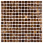 Coppa Brown Gold 12 in. x 12 in. Glass Mosaic Tile (13.26 sq. ft./Case)