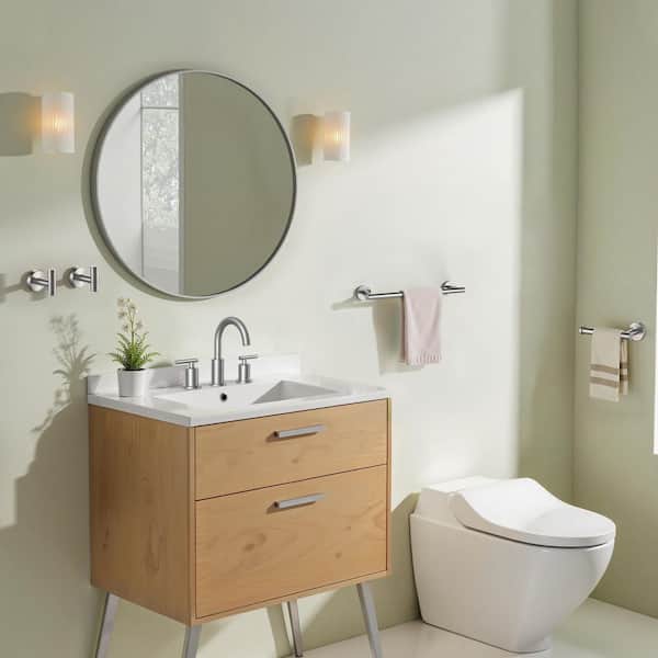 Bathroom Accessories Set Wall Mounted 4Piece，Towel Bar, Toilet Paper Holders and 2 Robe Hooks Brushed Nickel