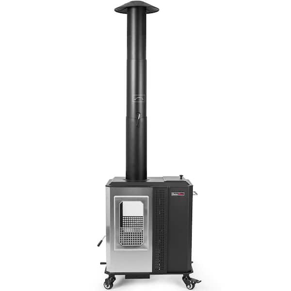 110,000 BTU Pellet Patio Heater for Outdoor Use With Tempered Glass Window Ideal for Backyard