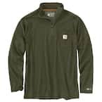 Men's 3 X-Large Basil Heather Cotton/Polyester Force Relaxed Fit Midweight Long Sleeve Quarter Zip T-Shirt