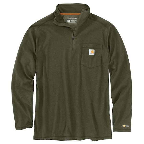 Carhartt Men's X-Large Basil Heather Cotton/Polyester Force Relaxed Fit ...