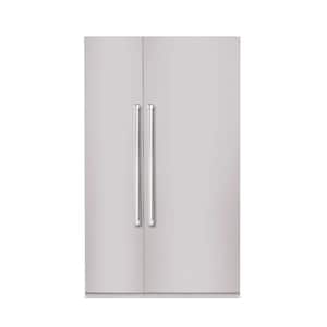 Bold 48 in. 25.2 Cu. Ft. Counter-Depth Built-in Side-by-Side Refrigerator in Stainless steel with Bold Chrome Handles
