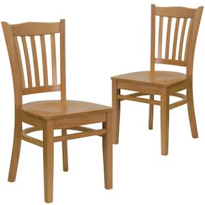 Natural Wood Seat/Natural Wood Frame Restaurant Chairs (Set of 2)