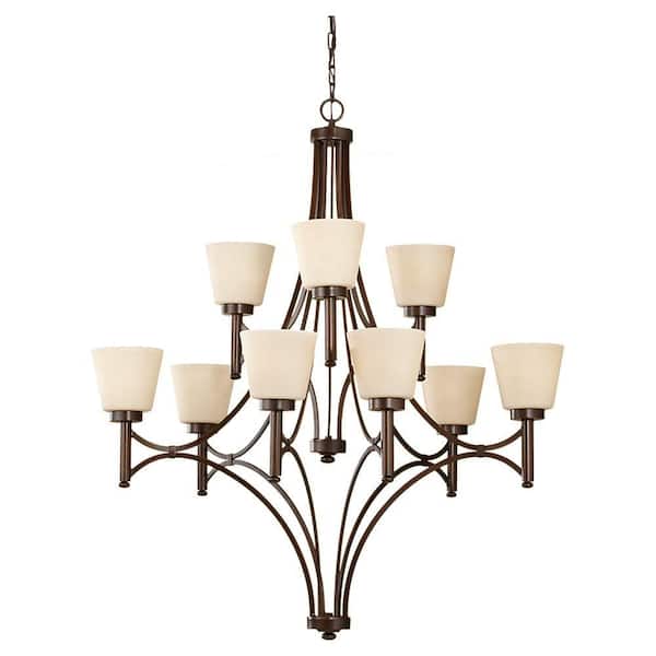 Generation Lighting Nolan 9-Light Heritage Bronze Multi-Tier Chandelier