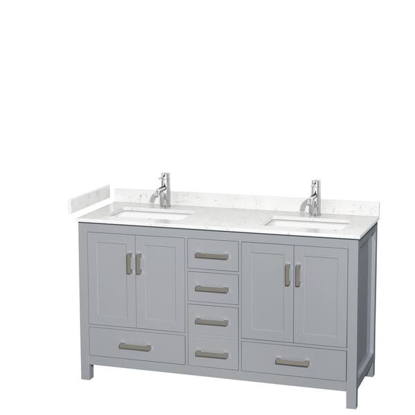 Wyndham Collection Sheffield 60 in. W x 22 in. D Double Bath Vanity in