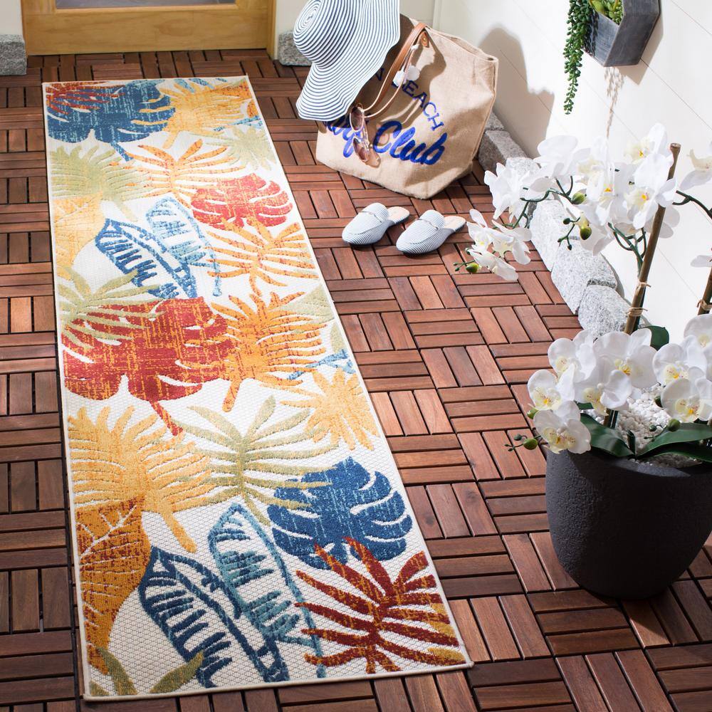 Red Floral Synthetic Flat Woven 2' x 10' Runner Rug