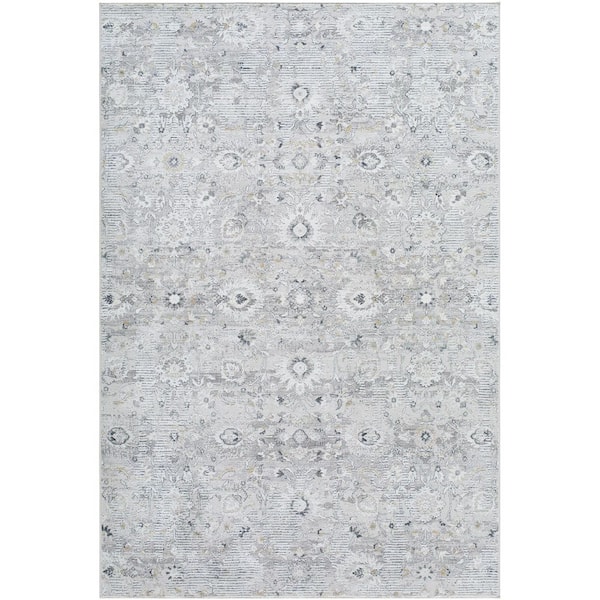 Lorenz Gray Traditional Botanical 5 ft. 3 in. x 7 ft. Area Rug