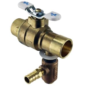 3/4 in. LF Brass Full Port Solder Ball Valve with Integral Thermal Expansion Relief Valve 1/2 in. PEX-B Barb Outlet