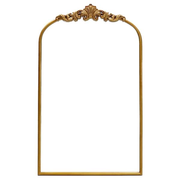 LuxHomez 19 in. W x 31 in. H Vintage Gold Arched Metal Frame