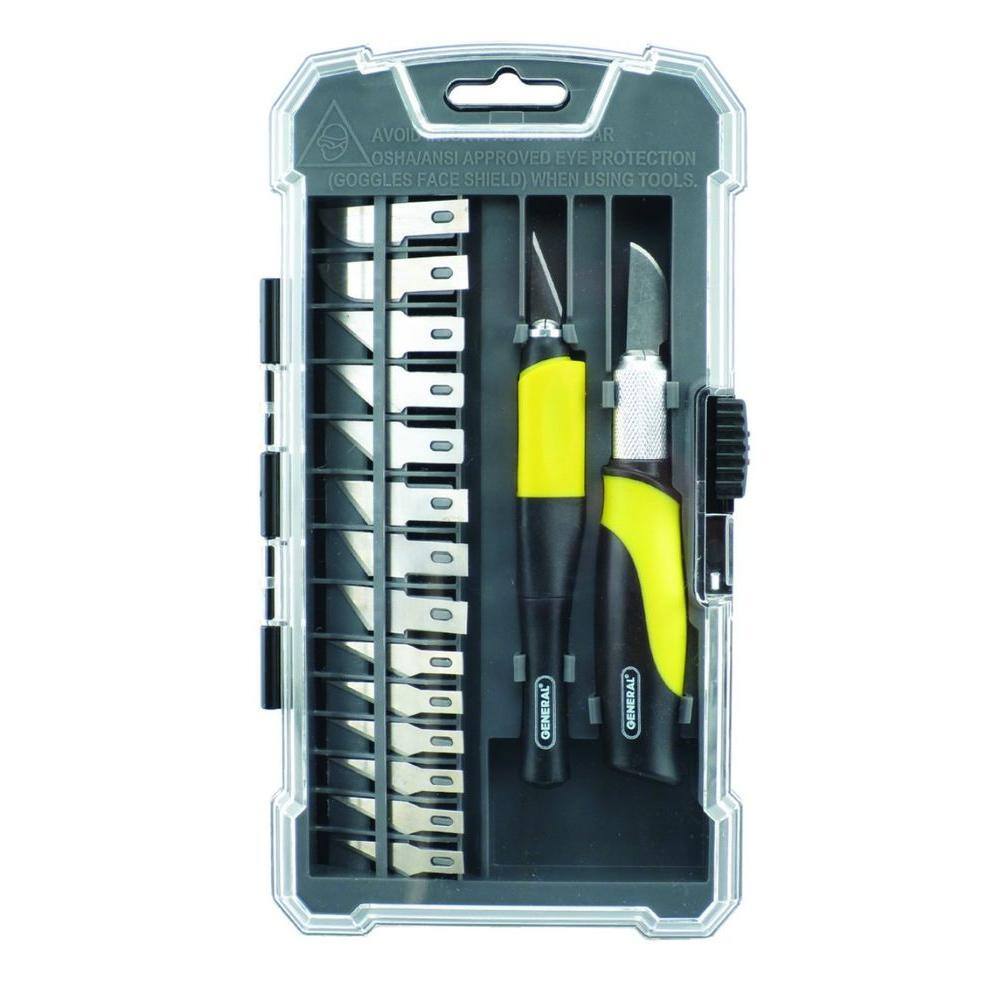 General Tools Pro Hobby Knife Set (18-Piece) 95618 - The Home Depot