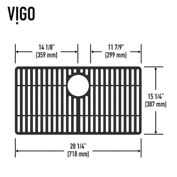 VIGO 15-in x 27-in Center Drain Silicone Sink Grid in the Sink Grids & Mats  department at