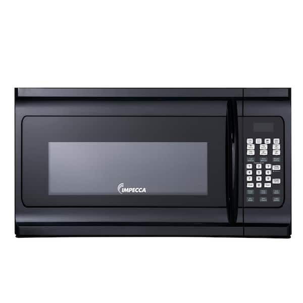 Impecca 1.6 Cu. Ft., 30-Inch, Over the Range Microwave, 12.4-Inch Turntable, 2 Speed 300 CFM Ventilation Fan - Black