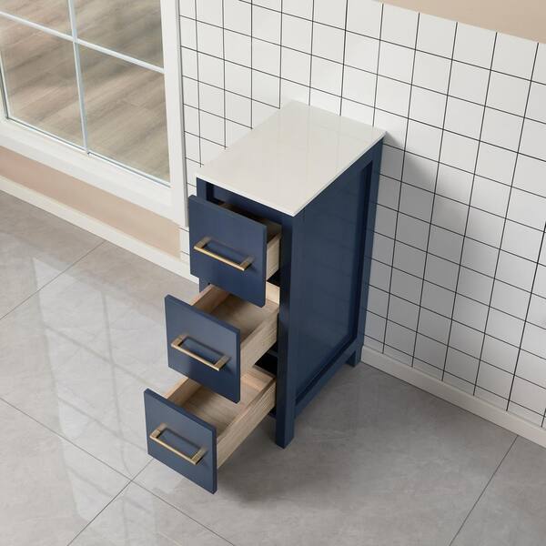 Vanity Art 12 in. W x 18 in. D x 33.5 in. H Bath Vanity Cabinet without Top in Blue