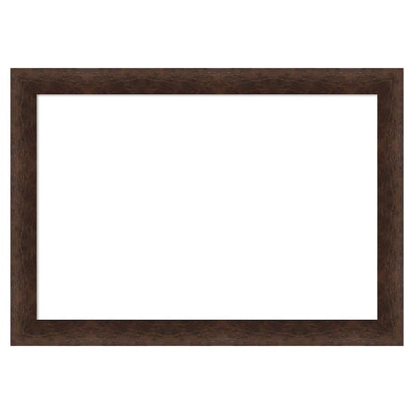 Amanti Art Warm Walnut 41 in. x 29 in. Wood Framed Dry Erase Magnetic Memo Board