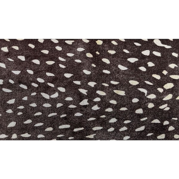 Savanna 2.29 ft x 3.92 ft Brown and Cream Animal Print Area Rug