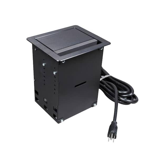 Legrand InteGreat A/V Table Box Black Anodized Finish with 12 ft. Cord