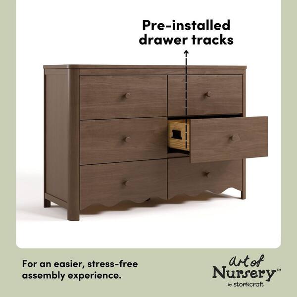 Storkcraft Casablanca Hazelnut 6 Drawer 48.11 in. Wide Dresser 03766-608 -  The Home Depot