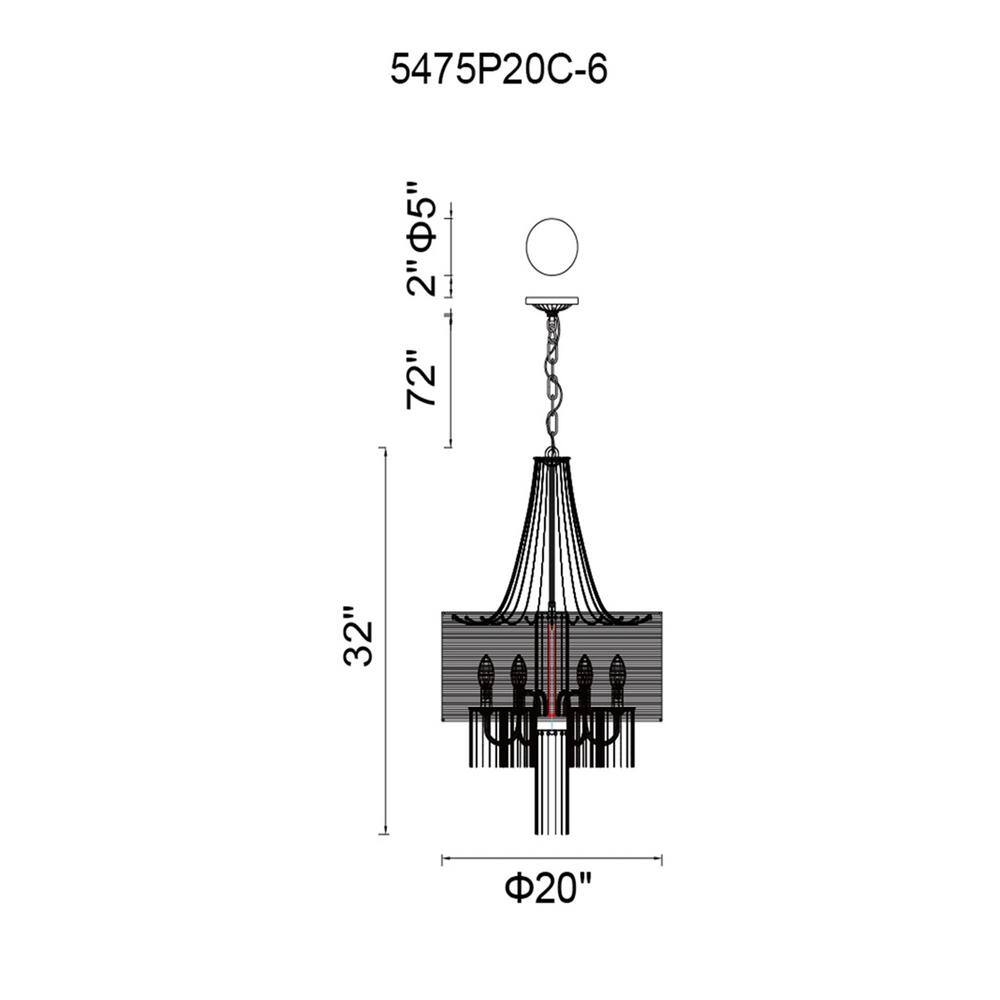 Mini Elegance Chrome Drum Chandelier with Dangling Chains
