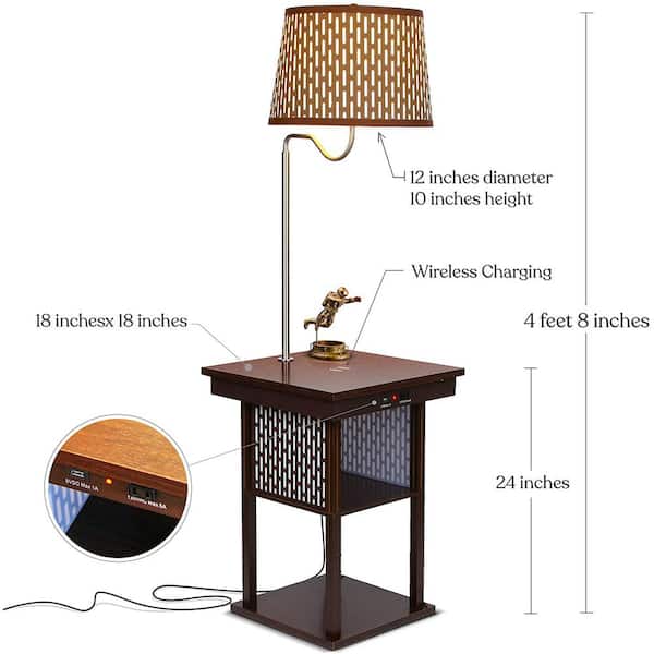 Blij steen Verdorde Brightech Madison 56 in. Havana Brown LED Skinny Bedside Table Lamp with  Wireless Charging WU-4YCT-2C0Q - The Home Depot