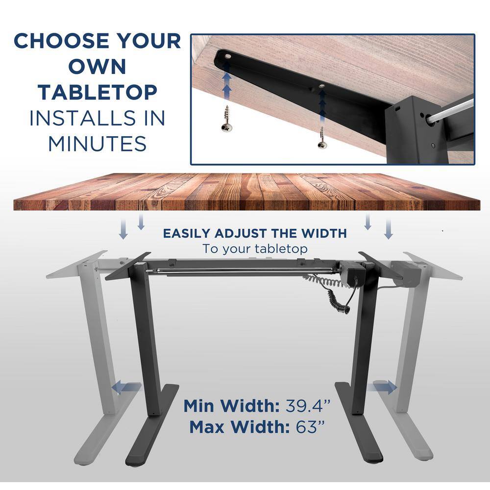 Black Adjustable Electric Standing Desk Frame with Controller