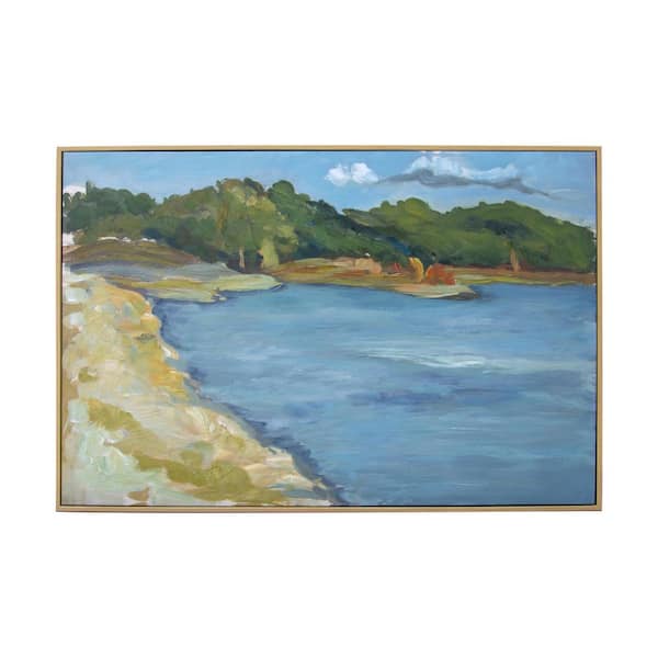 Unbranded Inlet Beach Hand Painted Floater Frame Wall Art Print 36 in. x 24 in.