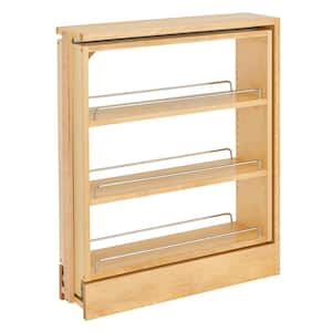 Natural Maple 6 in. Pull-Out Shelf Organizer Rack for Cabinet Base Filler