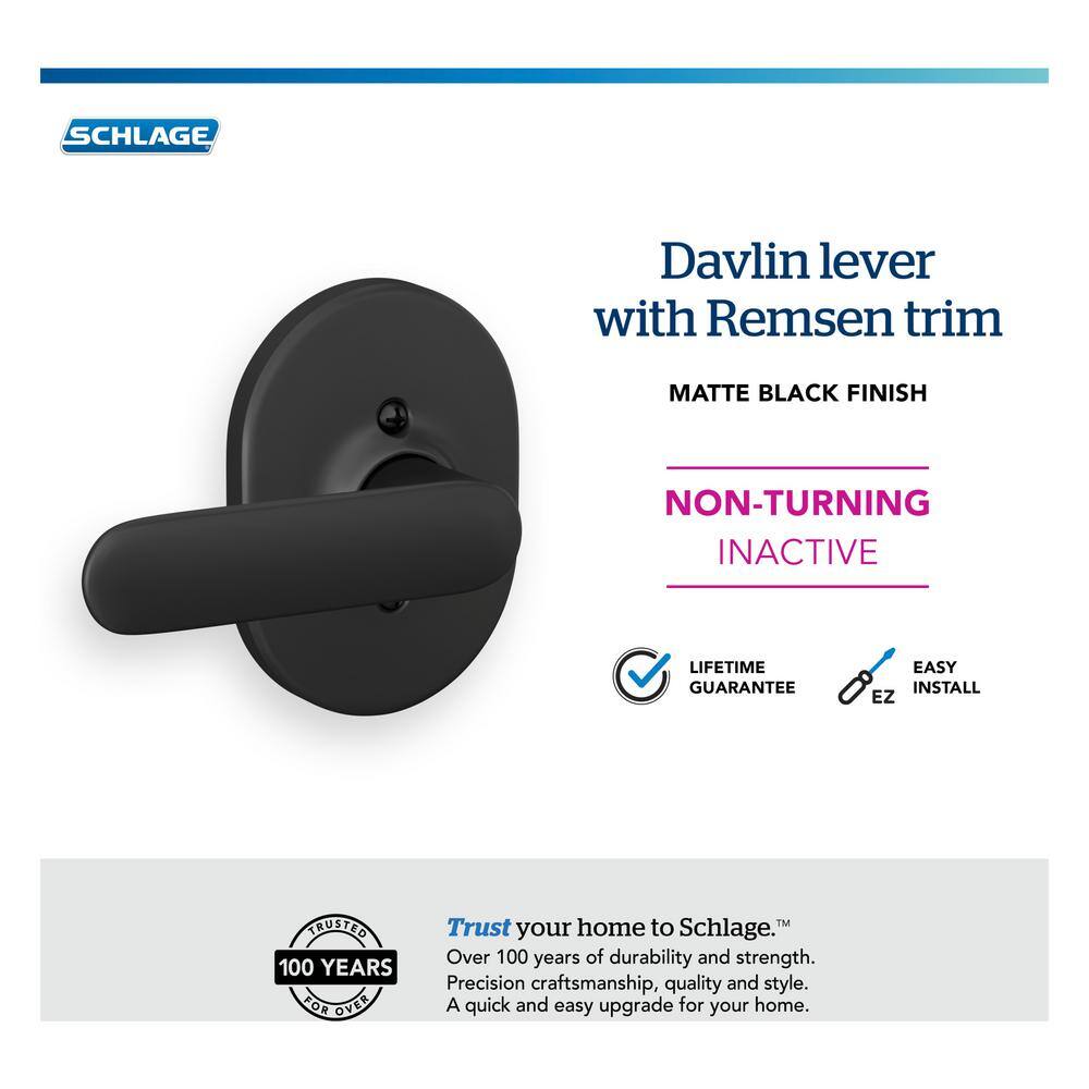 Matte Black Metal Modern Dummy Door Lever