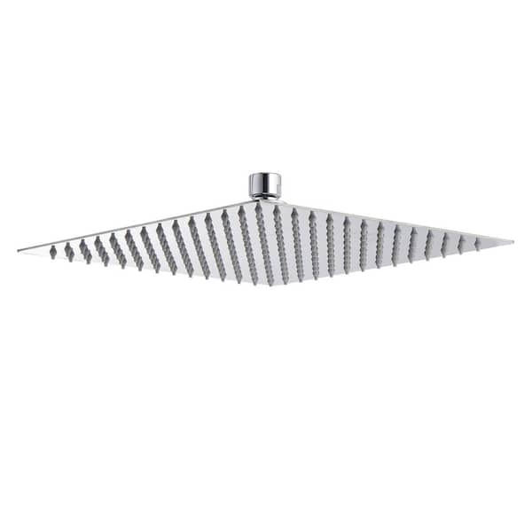 Logmey 1-Spray Patterns with 1.8 GPM 12 in. Wall Mount Fixed Rain Shower Head in Chrome