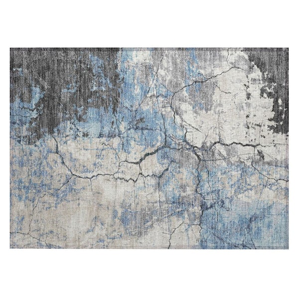 Chantille Machine Washable Indoor/Outdoor Abstract ACN2431 Denim 2 ft. x 3 ft. Accent Rug