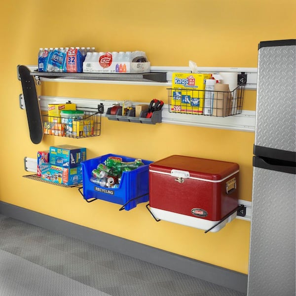 Premier Series 12 in. x 48 in. Steel Garage Wall Shelving in Hammered Granite