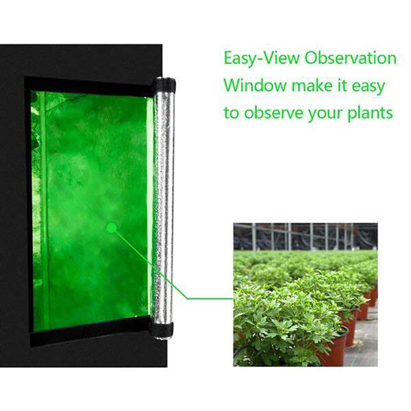 Unbranded - 2 ft. W x 2 ft. D x 4 ft. H Black Plant Grow Tent with Observation Window