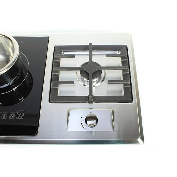 True Induction TI-1+2B Built-In RV Stove with Double GAS Burner and Electric Induction Cooktop