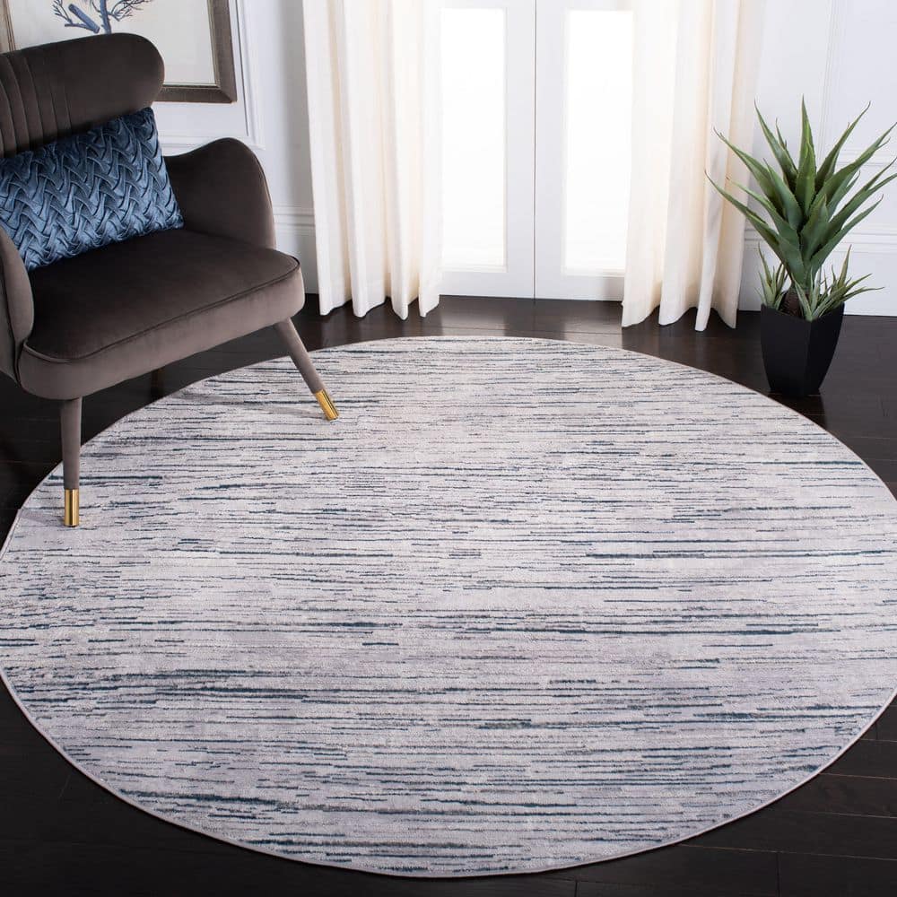 Orchard 7 ft. x 7 ft. Round Gray/Blue Gradient Striped Area Rug price history on PriceWatchPro