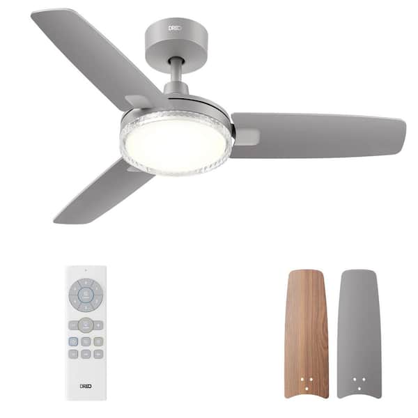 42 in. Indoor Grey Standard Ceiling Fan, Downrod Mount with Light and Remote