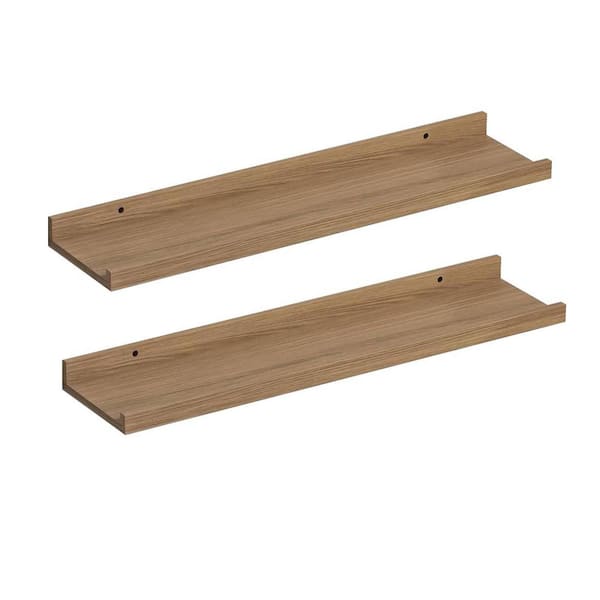 Unbranded 23.6 in. W x 5.3 in. D Natural Floating Shelves Decorative Wall Shelf (Set of 2)