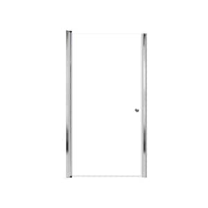 Lyna 35 in. W x 70 in. H Pivot Frameless Shower Door in Polished Chrome with Clear Glass