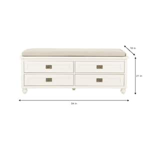 Vernon Polar Off-White 4-Drawer Storage Bench