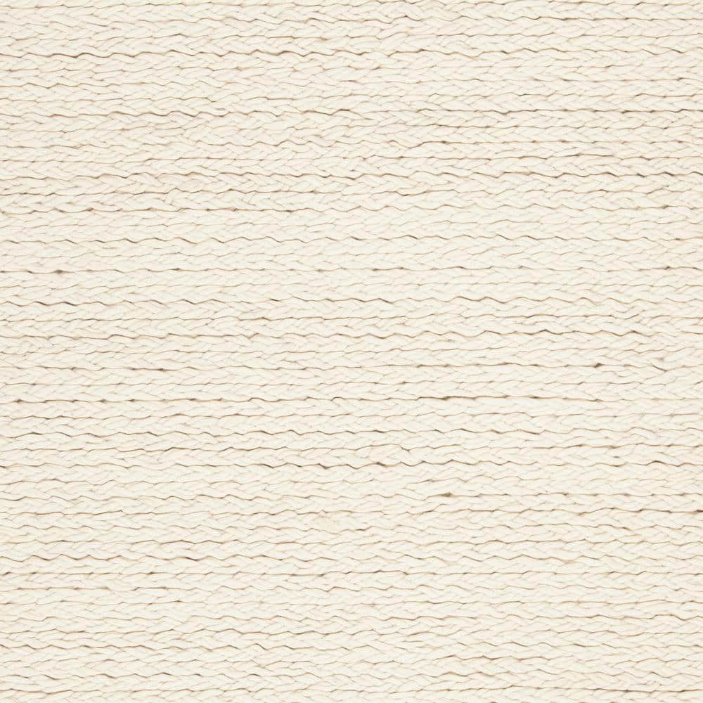 Handmade Ivory Braided Wool 6' Square Area Rug