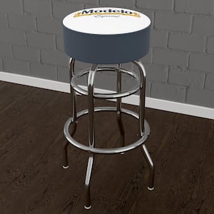 Modelo Especial 31 in. White Backless Metal Bar Stool with Vinyl Seat