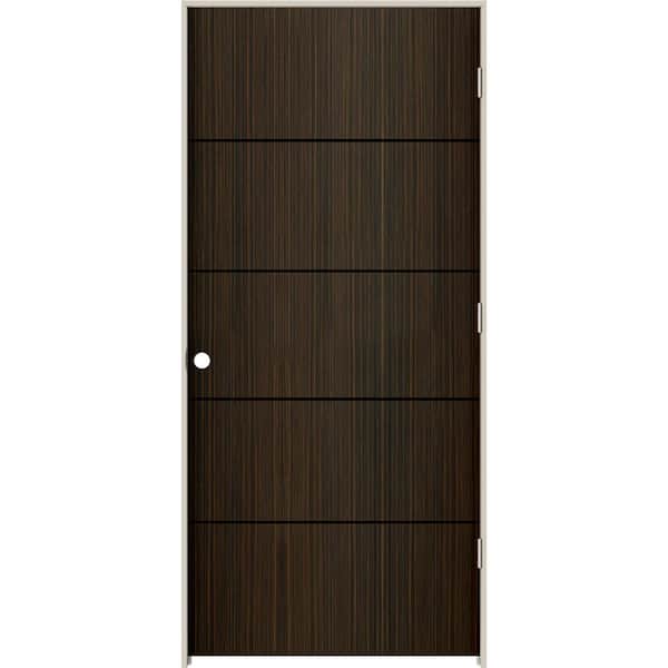 JELD-WEN 36 in. x 80 in. Left-Hand Solid Core Black Cherry Composite Single Prehung Interior Door