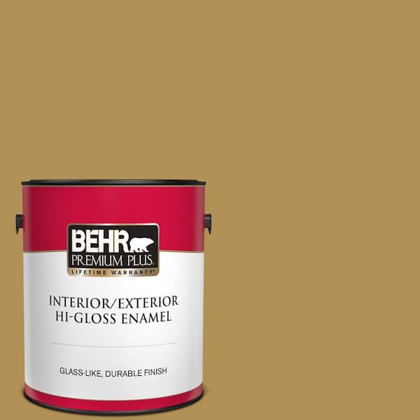 BEHR PREMIUM PLUS 1 gal. #350D-6 Bronze Green Hi-Gloss Enamel Interior/Exterior Paint