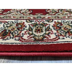 Noble Burgundy 8 ft. x 10 ft. Traditional Floral Oriental Area Rug