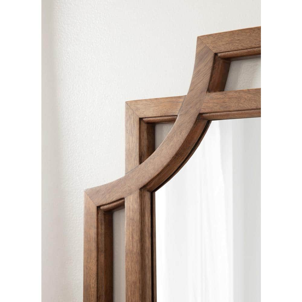 Minuette 40"x27" Natural Mango Wood Geometric Wall Mirror