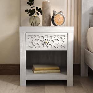 Avaro 1 Drawer Dusty Gray Oak Nightstand (20.3 in. H x 17.8 in. W x 16.1 in. D)