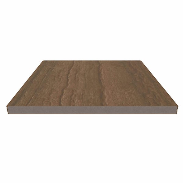 NewTechWood UltraShield 0.6 in. x 12 in. x 12 in. Peruvian Teak Fascia Composite Decking Board Sample