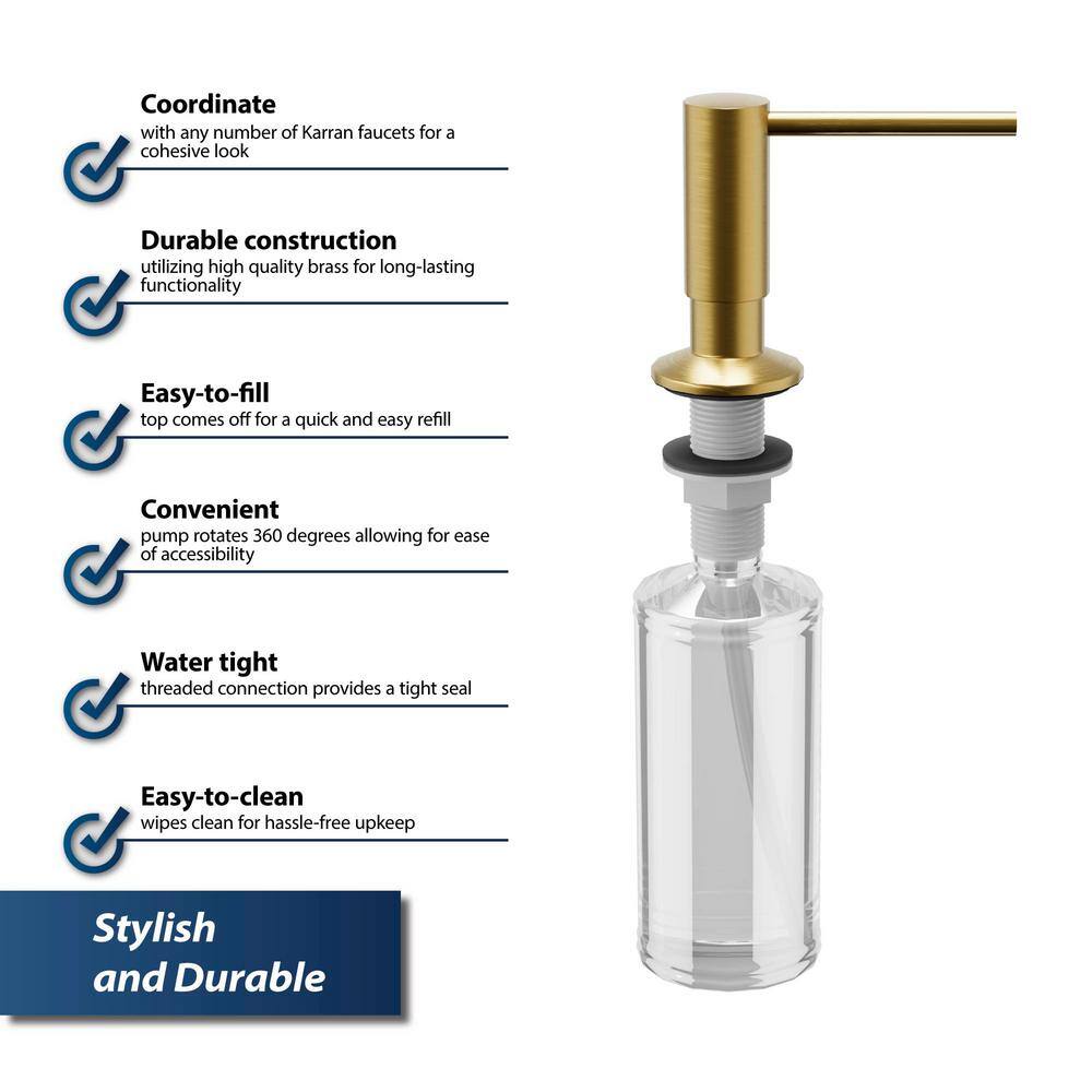 Brushed Gold Brass Kitchen Soap Dispenser