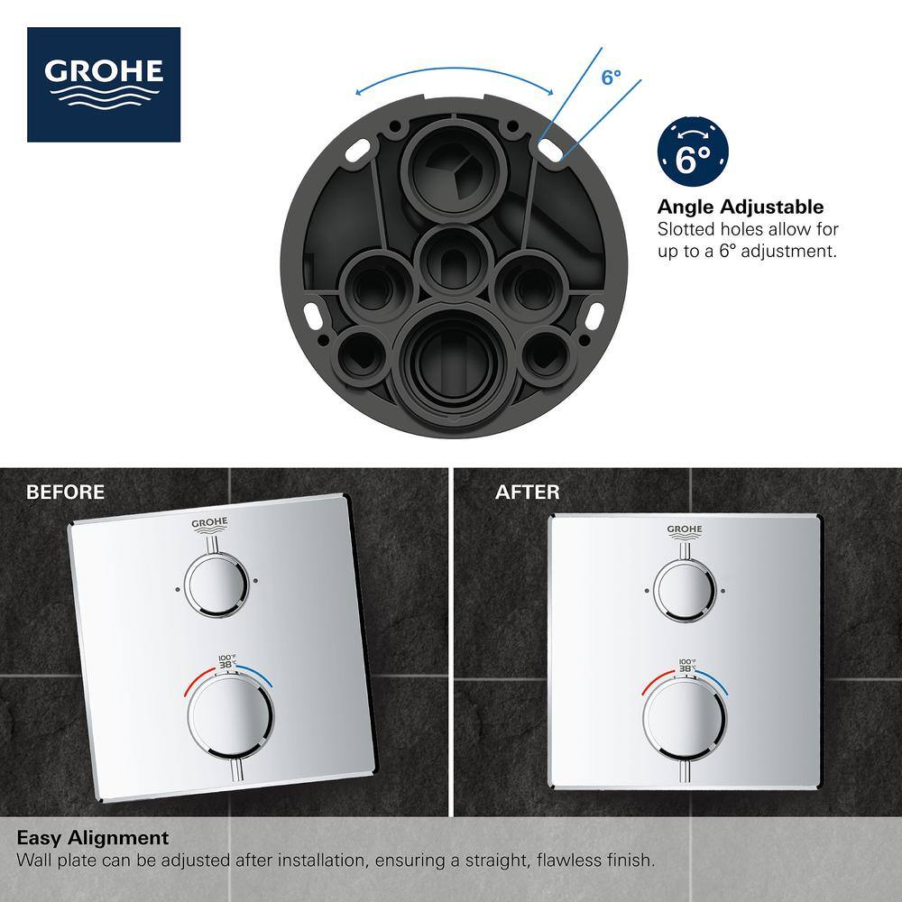 Matte Black Dual Function Thermostatic Valve Trim